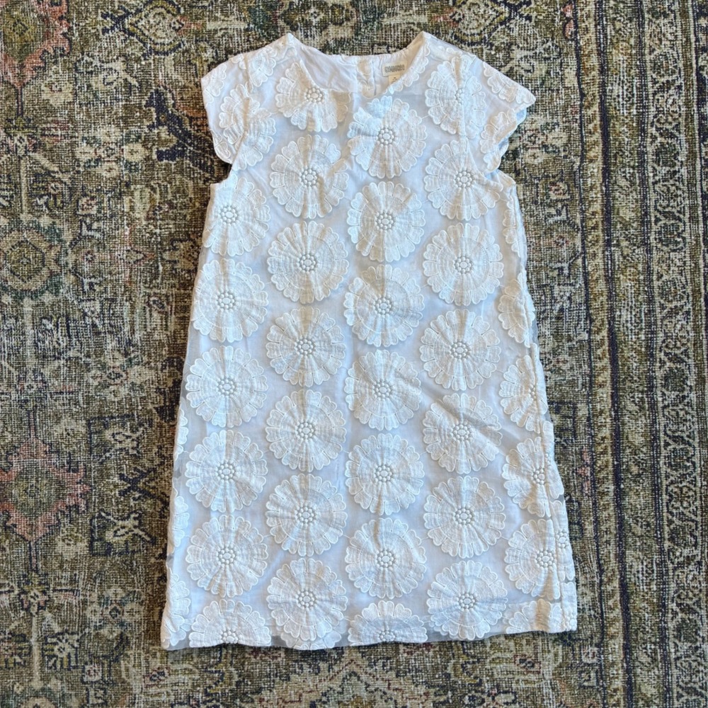 Gymboree Girls White Floral Lace Overlay Dress Size M 7-8 241977008